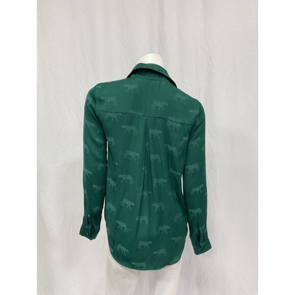 L'Agence 'Holly' Green Polyester Blouse Size XS - Picture 3 of 5